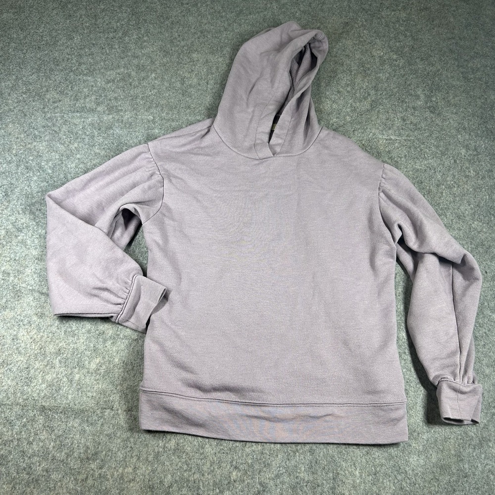 Madewell Hoodie Womens Size XS Balloon Sleeve Pullover Purple Cotton Casual